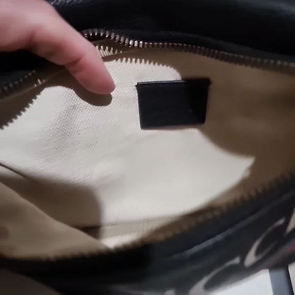 Gucci Black Leather Belt Bag with Red and Green Web Stripe - Picture 4 of 5